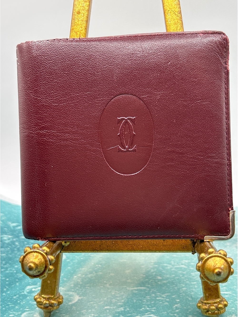 Vintage Must de Cartier Bordeaux Leather Bifold Wallet - Good Condition